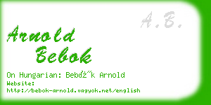 arnold bebok business card